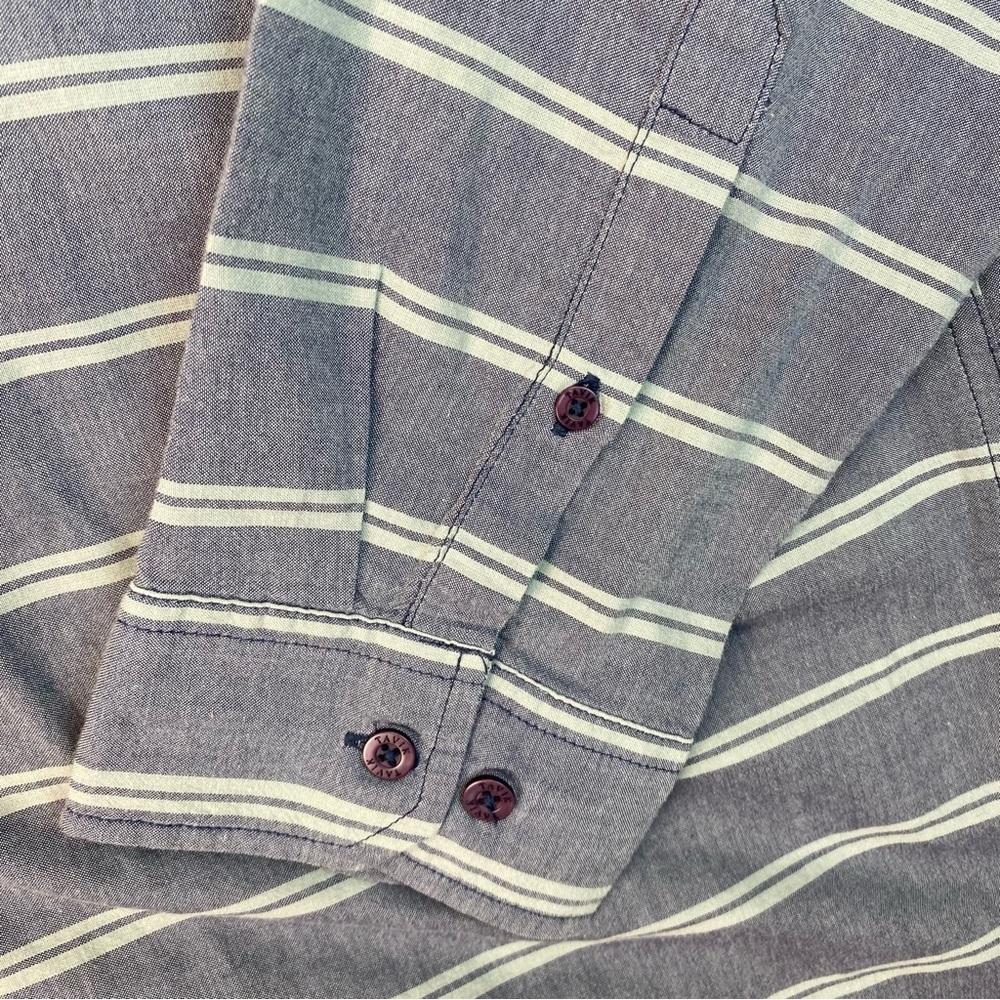 Tavik Mens Shirt Button Up Long Sleeve Striped Modern Beach XL - Picture 3 of 10